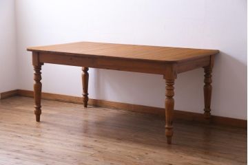 中古　ETHAN ALLEN(イーセンアーレン)　FARMHOUSE PINE カントリースタイルのダイニングテーブル(エクステンションテーブル)