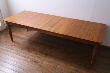 中古　ETHAN ALLEN(イーセンアーレン)　FARMHOUSE PINE カントリースタイルのダイニングテーブル(エクステンションテーブル)