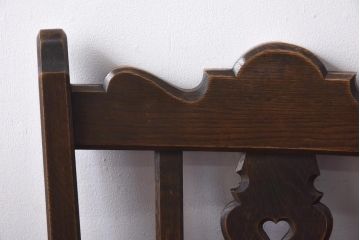 中古　神戸家具　永田良介商店　素朴なアンティークスタイルを楽しめるスカシ型食堂椅子(チェア、イス)(2)