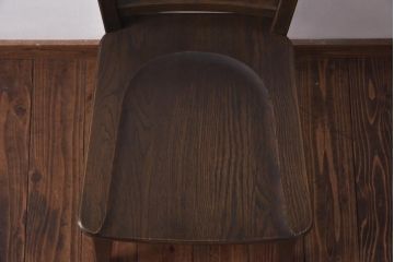 中古　神戸家具　永田良介商店　素朴なアンティークスタイルを楽しめるスカシ型食堂椅子(チェア、イス)(2)