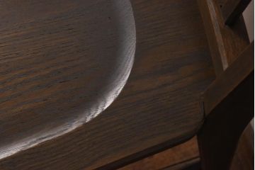中古　神戸家具　永田良介商店　素朴なアンティークスタイルを楽しめるスカシ型食堂椅子(チェア、イス)(2)