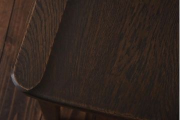 中古　神戸家具　永田良介商店　素朴なアンティークスタイルを楽しめるスカシ型食堂椅子(チェア、イス)(3)