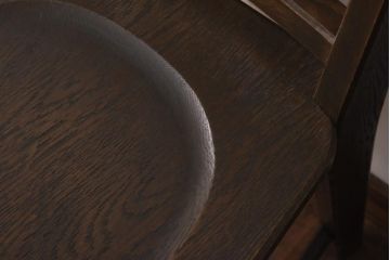 中古　神戸家具　永田良介商店　素朴なアンティークスタイルを楽しめるスカシ型食堂椅子(チェア、イス)(3)