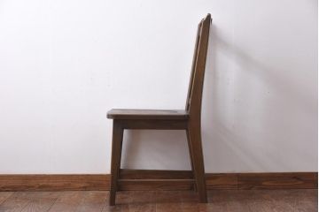 中古　神戸家具　永田良介商店　素朴なアンティークスタイルを楽しめるスカシ型食堂椅子(チェア、イス)