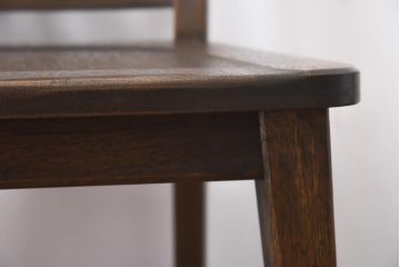 中古　神戸家具　永田良介商店　素朴なアンティークスタイルを楽しめるスカシ型食堂椅子(チェア、イス)