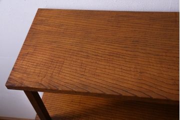 中古　工芸家具　栗無垢材　象嵌細工が素敵な漆塗りの飾棚(飾り棚)(定価約54万円)