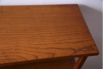 中古　工芸家具　栗無垢材　象嵌細工が素敵な漆塗りの飾棚(飾り棚)(定価約54万円)