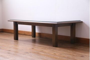中古　神戸洋家具　永田良介商店　シックな木肌が魅力的なローテーブル(座卓)