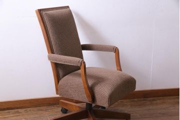 中古　ETHAN ALLEN(イーセンアーレン)　落ち着いた色合いがシックなお部屋にぴったりなキャスター付き回転チェア(ワークチェア、椅子)