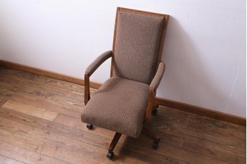 中古　ETHAN ALLEN(イーセンアーレン)　落ち着いた色合いがシックなお部屋にぴったりなキャスター付き回転チェア(ワークチェア、椅子)