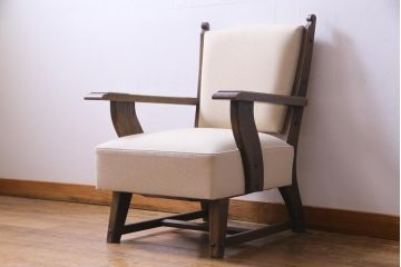 中古　神戸洋家具　永田良介商店　気品とあたたかな雰囲気が漂う1Pソファ(一人掛け、アームチェア)