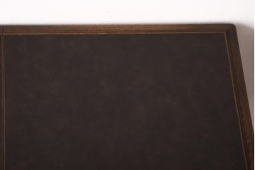 中古　神戸家具　永田良介商店　天板本革貼り　大人の高級感漂う袖机(バタフライテーブル)(定価28万円)