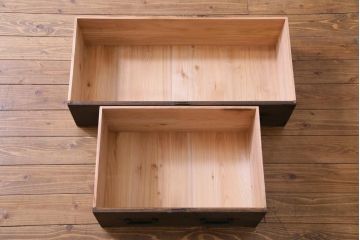 ラフジュ工房オリジナル　引き出し・扉リメイク　渋さが魅力的なリビングボード(ローボード、収納棚)