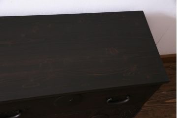 ラフジュ工房オリジナル　引き出し・扉リメイク　渋さが魅力的なリビングボード(ローボード、収納棚)