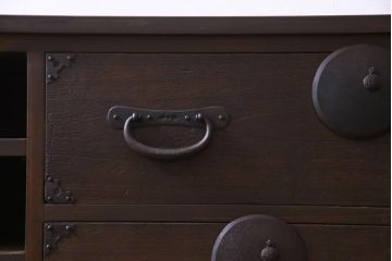 ラフジュ工房オリジナル　引き出し・扉リメイク　渋さが魅力的なリビングボード(ローボード、収納棚)