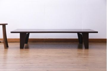ヴィンテージ家具　ビンテージ　昭和期　栗材　浮造り仕上げ　和の趣きが魅力的なローテーブル(座卓)