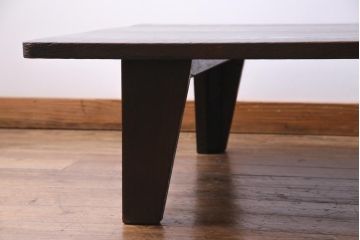 ヴィンテージ家具　ビンテージ　昭和期　栗材　浮造り仕上げ　和の趣きが魅力的なローテーブル(座卓)