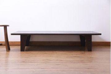 ヴィンテージ家具　ビンテージ　昭和期　栗材　浮造り仕上げ　和の趣きが魅力的なローテーブル(座卓)