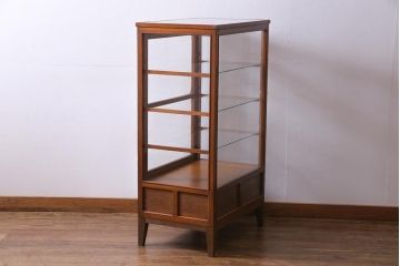 レトロ家具　和製アンティーク　パタパタ扉付き!　レトロで可愛らしい脚付きガラスケース(ショーケース)