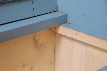 アンティーク家具　フランスアンティーク　パイン材　爽やかなペイントカラーが可愛らしい木製ベンチ(チャーチベンチ)