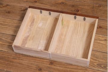 アンティーク雑貨　中古　伝統民芸　岩谷堂箪笥　ダイナミックな欅の杢目を堪能できる角火鉢(木製火鉢)(定価約30万円)