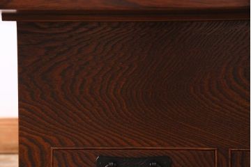 アンティーク雑貨　中古　伝統民芸　岩谷堂箪笥　ダイナミックな欅の杢目を堪能できる角火鉢(木製火鉢)(定価約30万円)