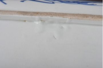 明治期　染付　人気を誇る蛸唐草紋の角皿2枚セット(長皿)(2)