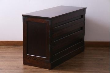 ビンテージ　松本民芸家具風　天板樺材　和洋折衷な空間に取り入れやすいチェスト(リビングボード)