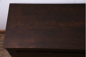 ビンテージ　松本民芸家具風　天板樺材　和洋折衷な空間に取り入れやすいチェスト(リビングボード)