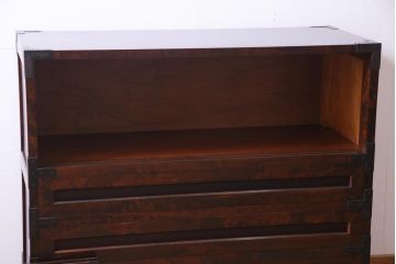 ビンテージ　脚付きリメイク　松本民芸風の和モダンなサイドボード(収納棚、チェスト、ヴィンテージ)