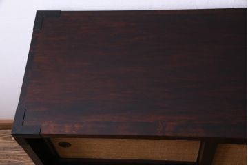 ビンテージ　脚付きリメイク　松本民芸風の和モダンなサイドボード(収納棚、チェスト、ヴィンテージ)