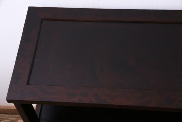 中古　北海道民芸家具　HM105　モダンなデザインの茶タンス(茶棚、飾り棚)(定価約23万円)