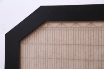 ビンテージ　市松模様と細かな格子が目を引く大型組子つい立て(パーテーション、衝立)(定価約50万円)