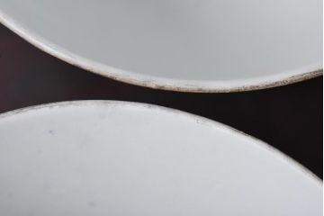 古民具・骨董　龍の図　色絵　独特な絵柄の蓋付き茶碗2客セット(和食器)(2)