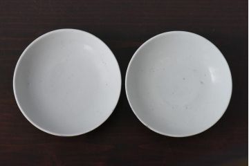 古民具・骨董　龍の図　色絵　独特な絵柄の蓋付き茶碗2客セット(和食器)