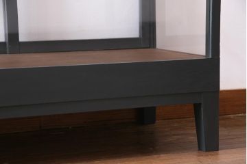 ペイント家具　メンズライクな雰囲気のガラスケース(ショーケース、飾り棚、陳列棚)