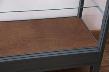 ペイント家具　メンズライクな雰囲気のガラスケース(ショーケース、飾り棚、陳列棚)
