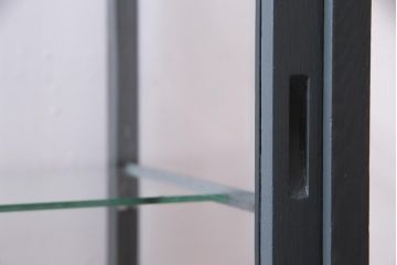 ペイント家具　メンズライクな雰囲気のガラスケース(ショーケース、飾り棚、陳列棚)