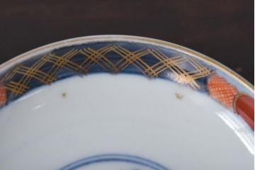 和製アンティーク　豊かな彩りを感じる色絵の蓋付き茶碗2客セット(和食器)