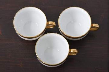 中古　Tiffany&Co.(ティファニー)　IMPERIAL　ゴールドバンドが高級感漂うカップ&ソーサー3客セット(洋食器)