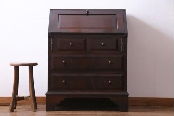 中古　松本民芸家具　#33A型　コンパクトなライティングビューロー(机、在宅ワーク、在宅用デスク)(定価約30万円)