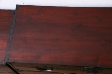 アンティーク家具　明治大正期　前面ヒノキ材　宝尽くし　錠前金具が素敵な二本松箪笥(重ね箪笥、衣装箪笥、収納箪笥、時代箪笥)(R-034900)