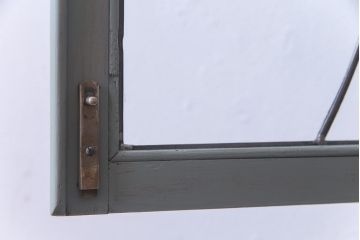 アンティーク家具　ペイント　ステンドグラス扉がお洒落なアンティークのライティングビューロー(ビューローブックケース)