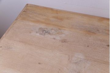 アンティーク家具　フランスアンティーク　天板古材風　シャビーな雰囲気がおしゃれなチーク材製の作業台(テーブル)