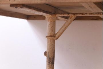 アンティーク家具　フランスアンティーク　天板古材風　シャビーな雰囲気がおしゃれなチーク材製の作業台(テーブル)