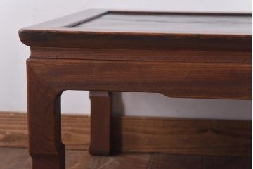 アンティーク家具　和製アンティーク　総ケヤキ材　使い込まれた味わいが魅力的なローテーブル(座卓)