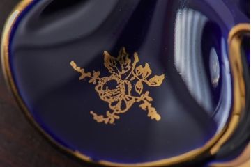 アンティーク雑貨　フランス　リモージュ焼　四葉のクローバー型の小さなトレー(小皿、小物入れ)