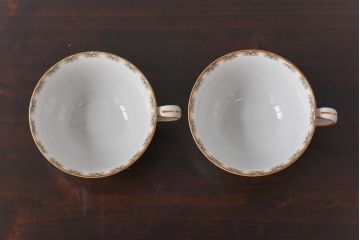 オールドノリタケ(Noritake、日陶)　月桂樹-М　米国輸出向　カップ&ソーサー2客セット(洋食器)