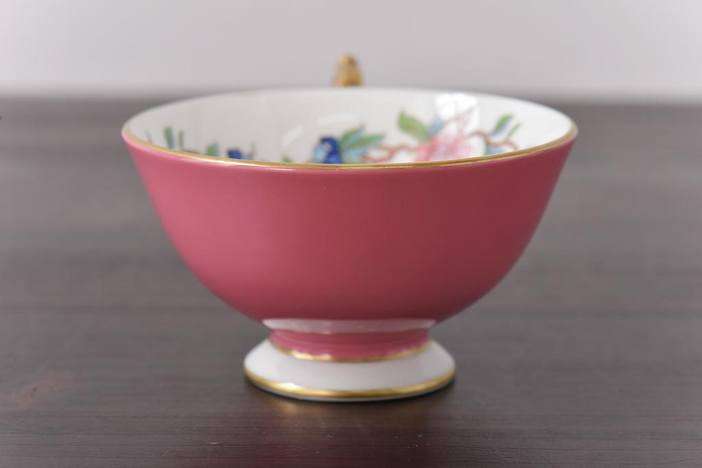 中古　AYNSLEY(エインズレイ)　Pembroke(ペンブロック)　アセンズ　ピンク　カップ&ソーサー2客セット(洋食器)