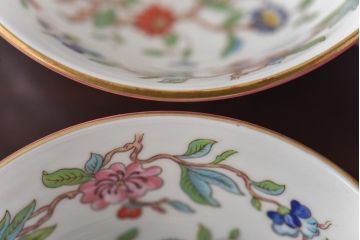 中古　AYNSLEY(エインズレイ)　Pembroke(ペンブロック)　アセンズ　ピンク　カップ&ソーサー2客セット(洋食器)